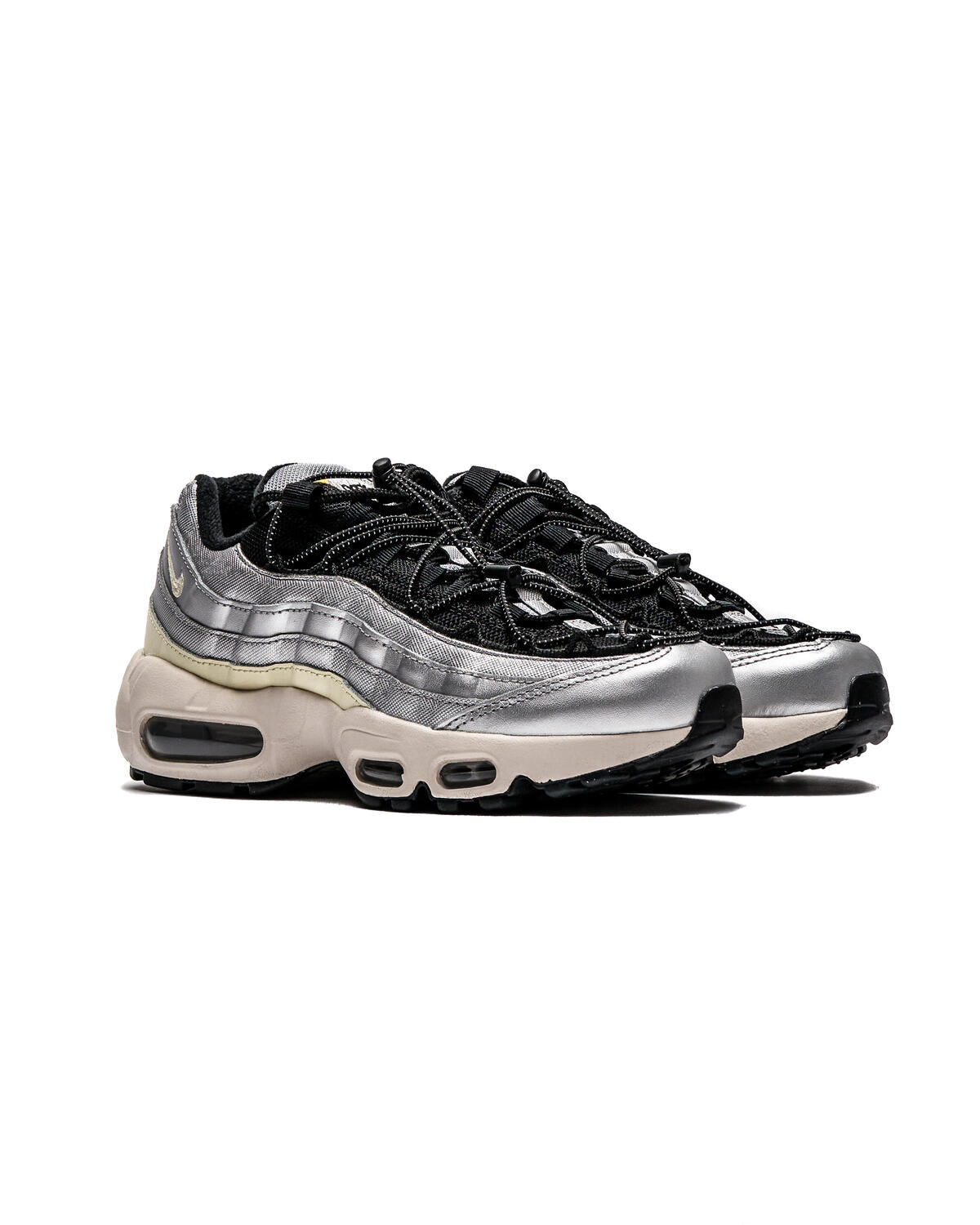 Air max 95 silver and black sale